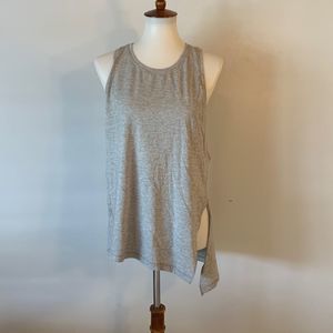 Lululemon Women's Tie & Go Tank with Side Slit Tie, Heathered Grey, Size 10